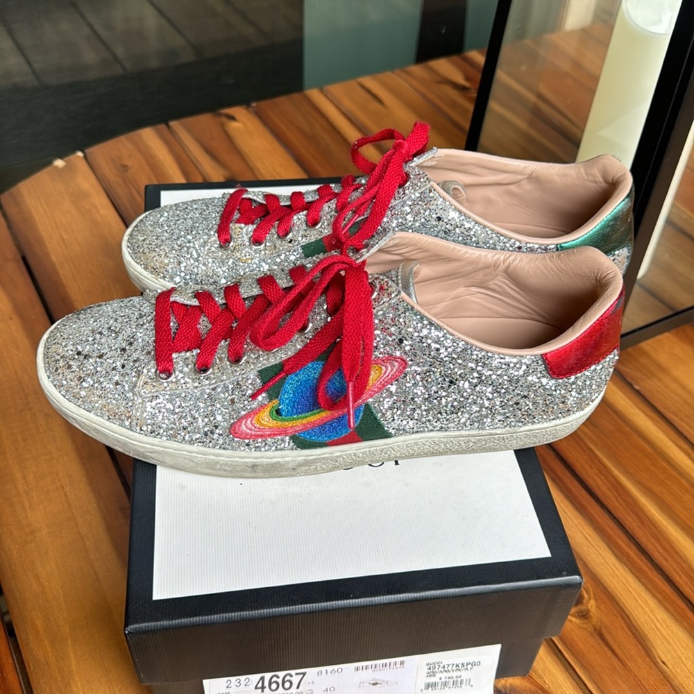 GUCCI SILVER SPARKLY SHOES - Picture 3 of 9